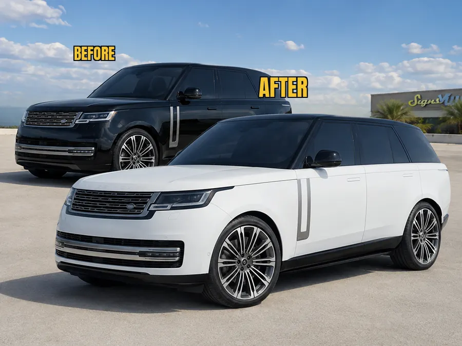 Color change wrap in our Orlando shop &mdash; black to gloss white