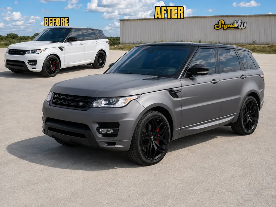 Color change wrap in our Orlando shop &mdash; white to gunmetal