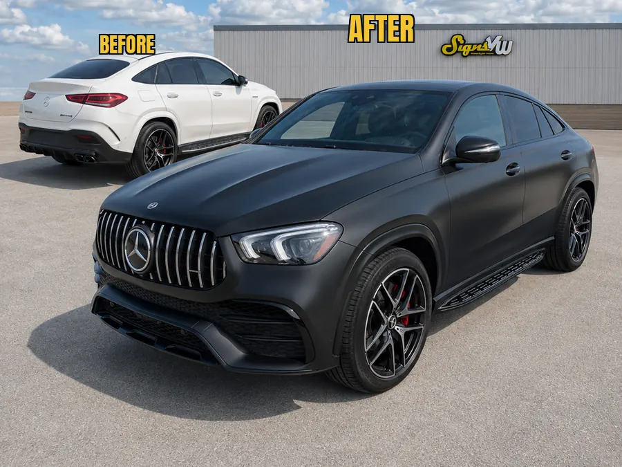 Color change wrap in our Orlando shop &mdash; white to satin black